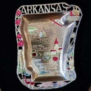Vintage Souvenir Ashtray Arkansas State Collectable